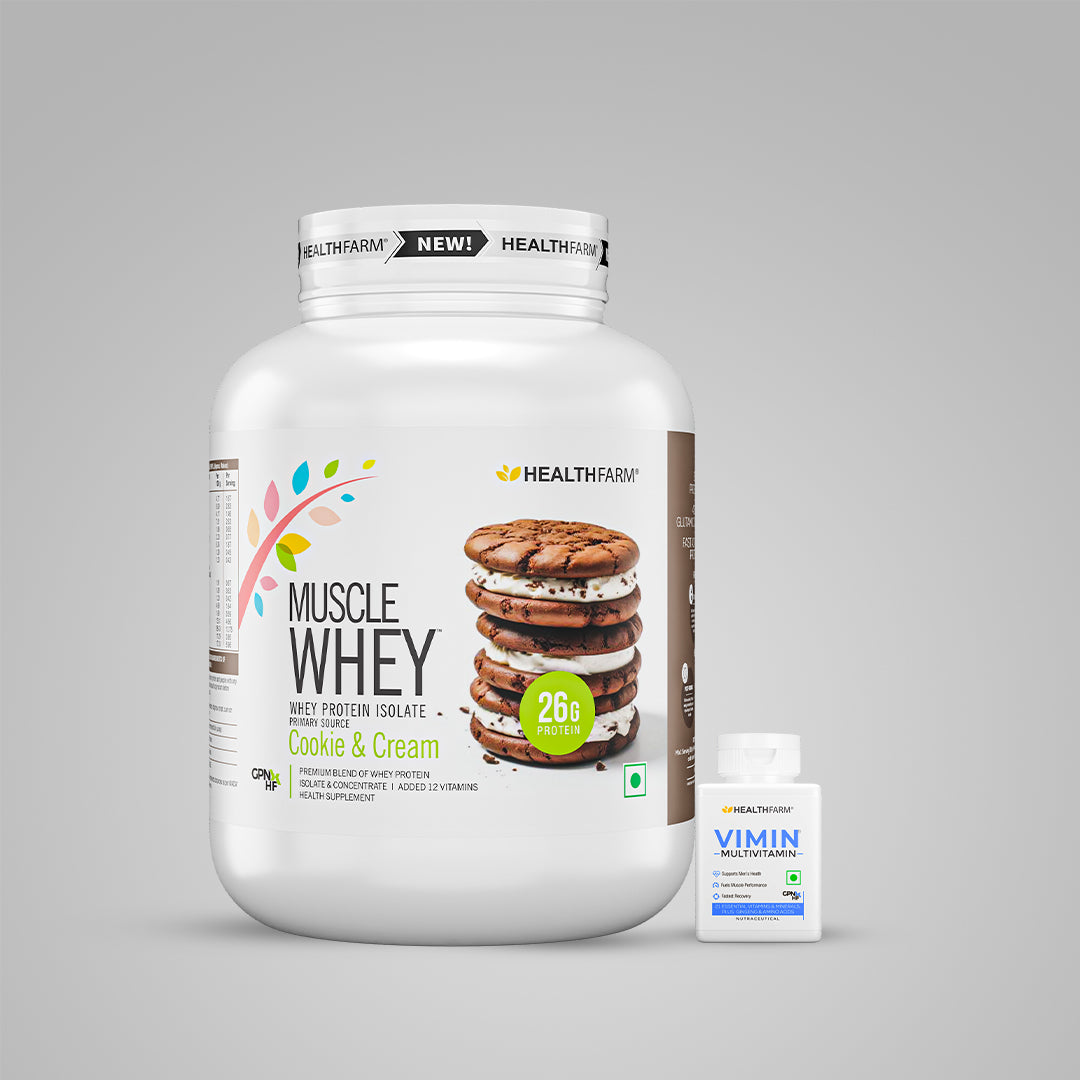 HealthFarm Muscle Whey Protein Isolate & Concentrate | Premium Blend of Whey Protein
