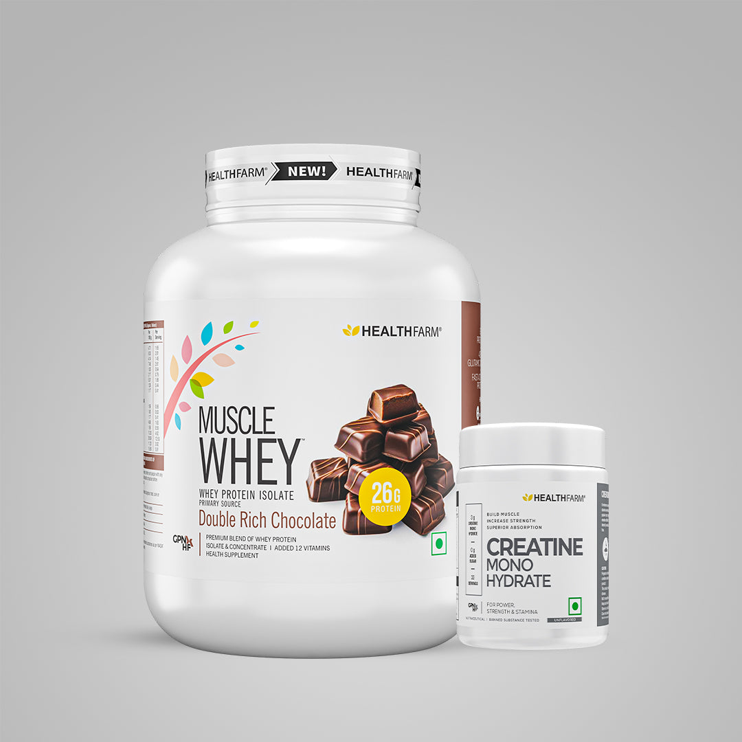 HealthFarm Muscle Whey Protein Isolate & Concentrate | Premium Blend of Whey Protein