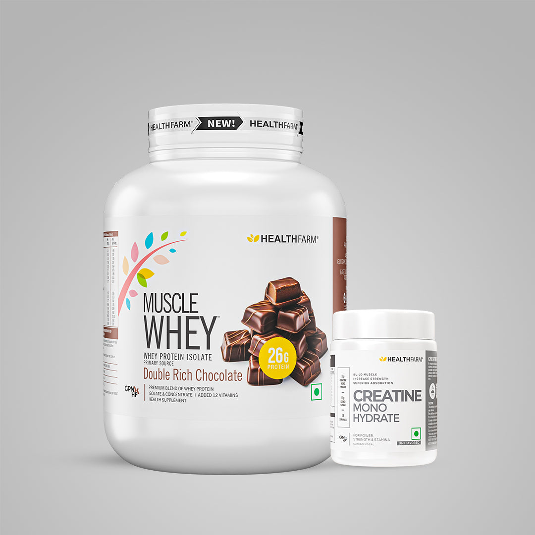 HealthFarm Muscle Whey Protein Isolate & Concentrate | Premium Blend of Whey Protein