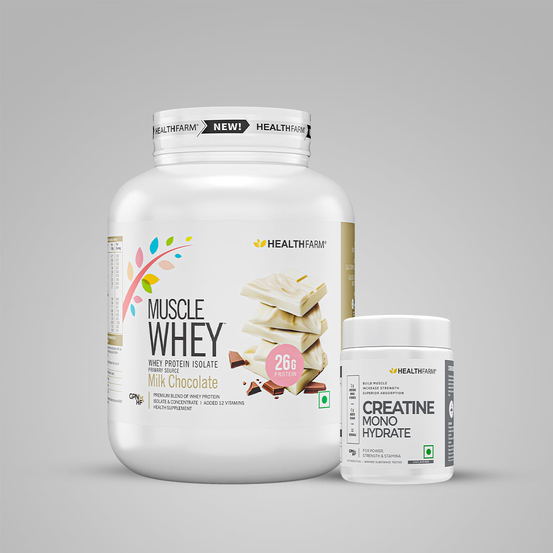 HealthFarm Muscle Whey Protein Isolate & Concentrate | Premium Blend of Whey Protein