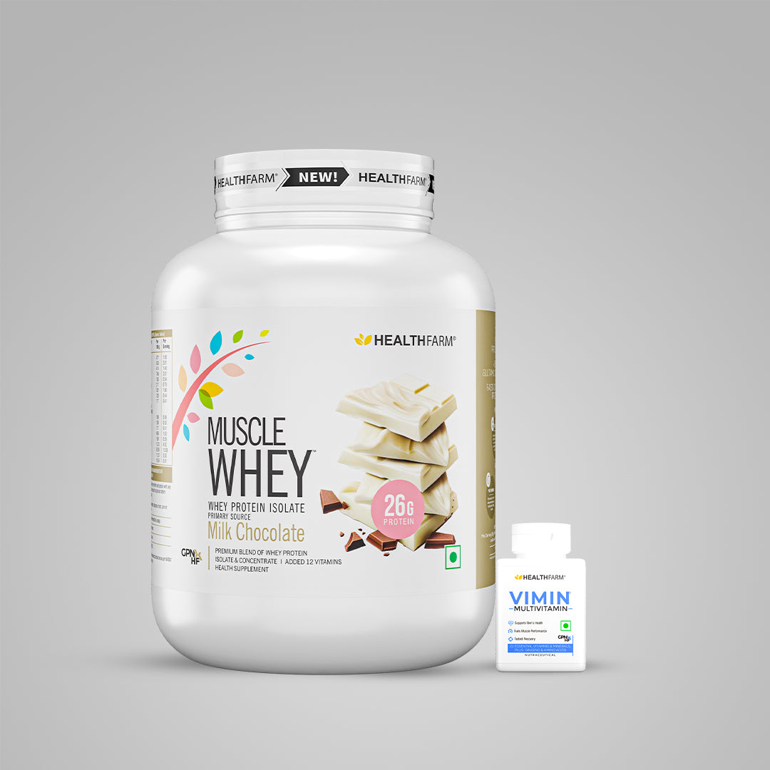 HealthFarm Muscle Whey Protein Isolate & Concentrate | Premium Blend of Whey Protein