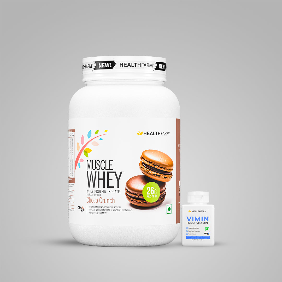 HealthFarm Muscle Whey Protein Isolate & Concentrate | Premium Blend of Whey Protein