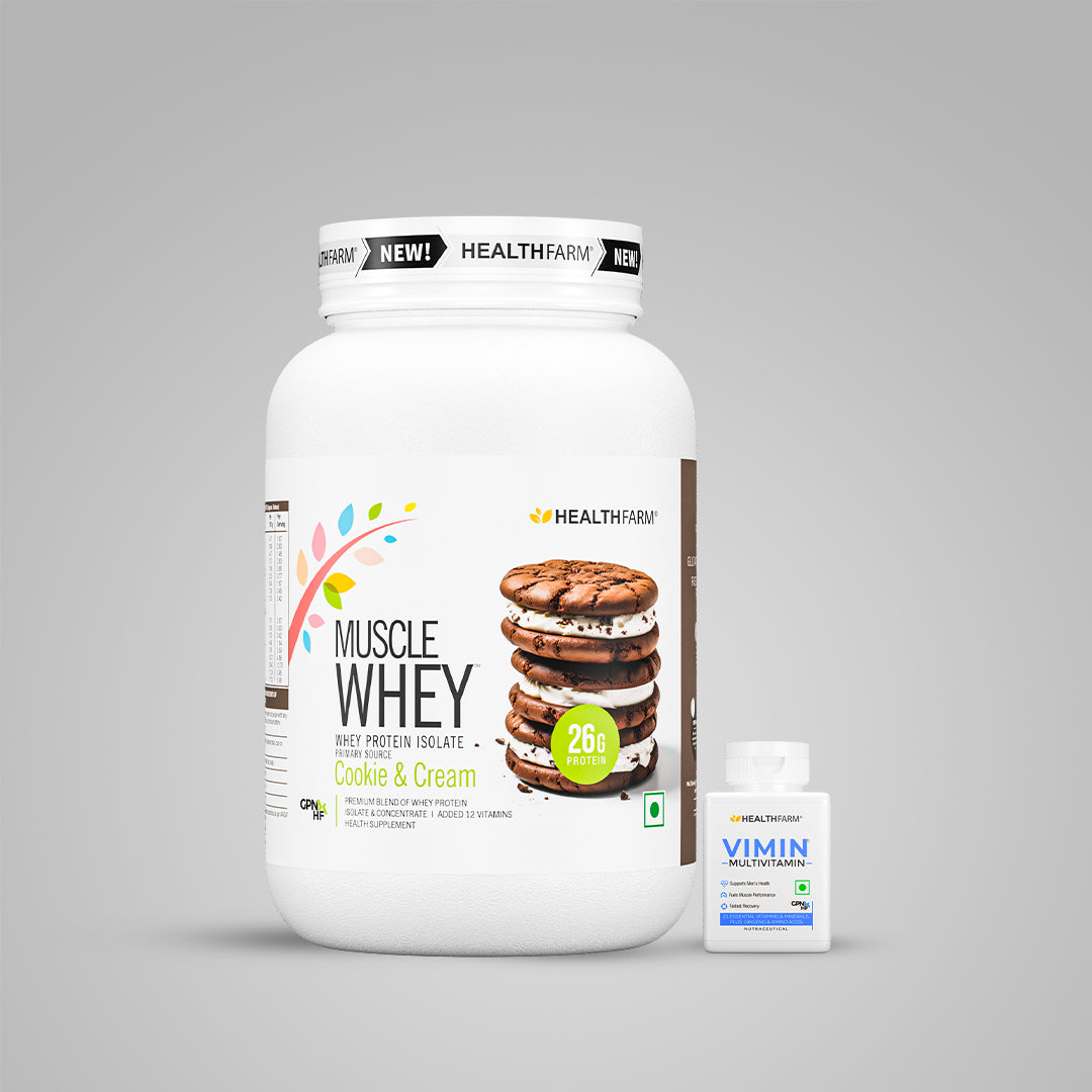 HealthFarm Muscle Whey Protein Isolate & Concentrate | Premium Blend of Whey Protein