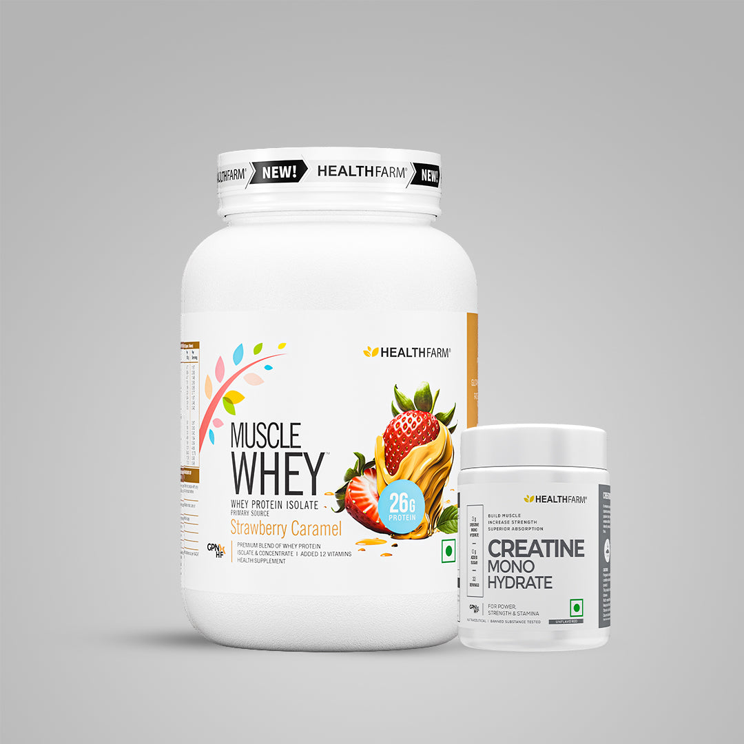HealthFarm Muscle Whey Protein Isolate & Concentrate | Premium Blend of Whey Protein