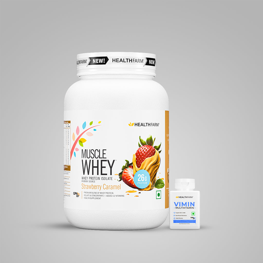 HealthFarm Muscle Whey Protein Isolate & Concentrate | Premium Blend of Whey Protein