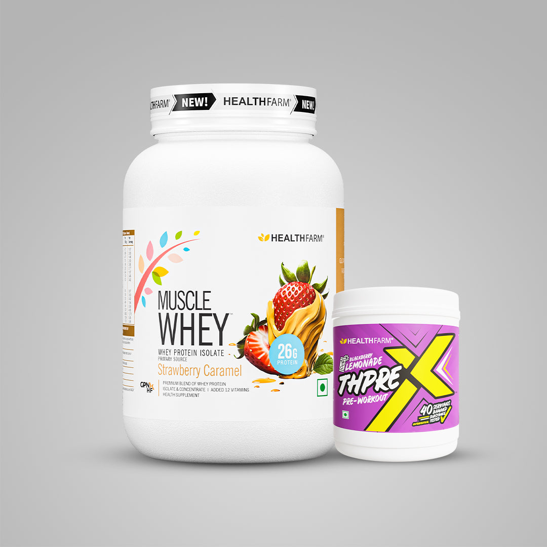 Healthfarm Muscle Whey (1Kg) + ThpreX Pre-workout (500g)