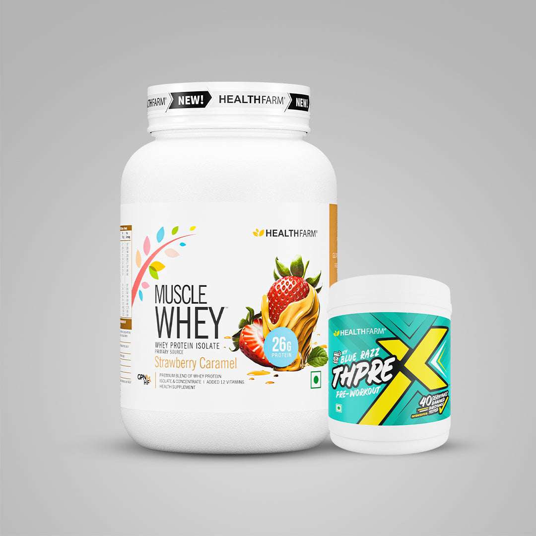 Healthfarm Muscle Whey (1Kg) + ThpreX Pre-workout (500g)