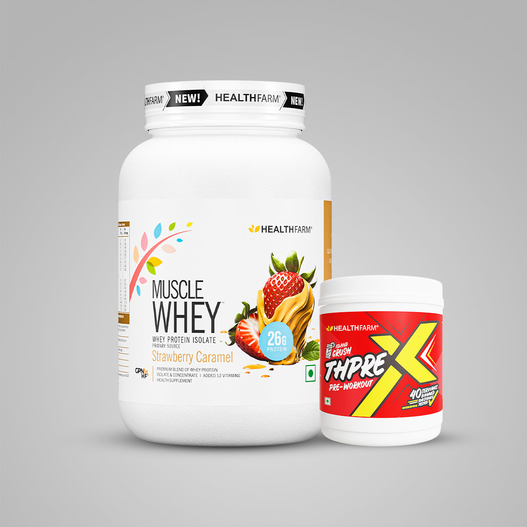 Healthfarm Muscle Whey (1Kg) + ThpreX Pre-workout (500g)