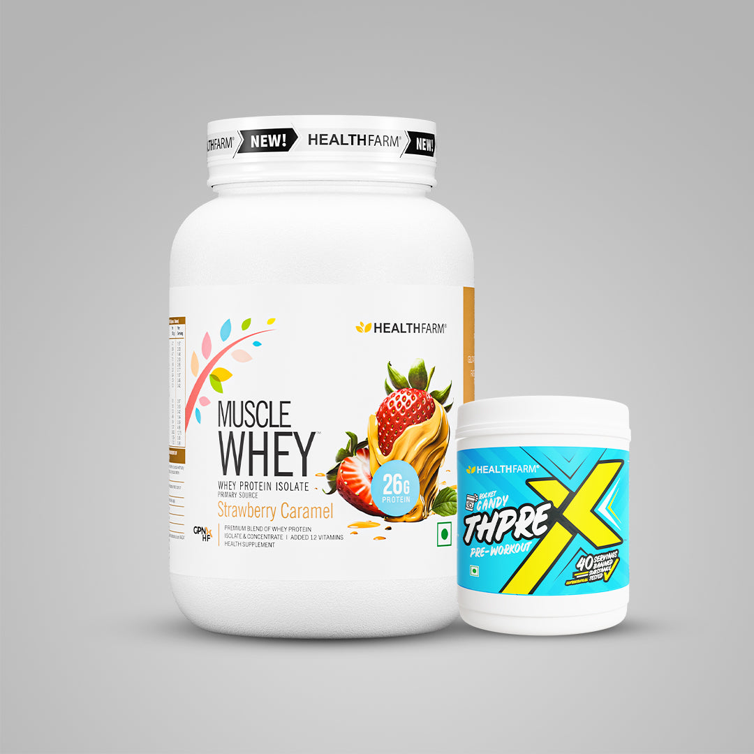 Healthfarm Muscle Whey (1Kg) + ThpreX Pre-workout (500g)