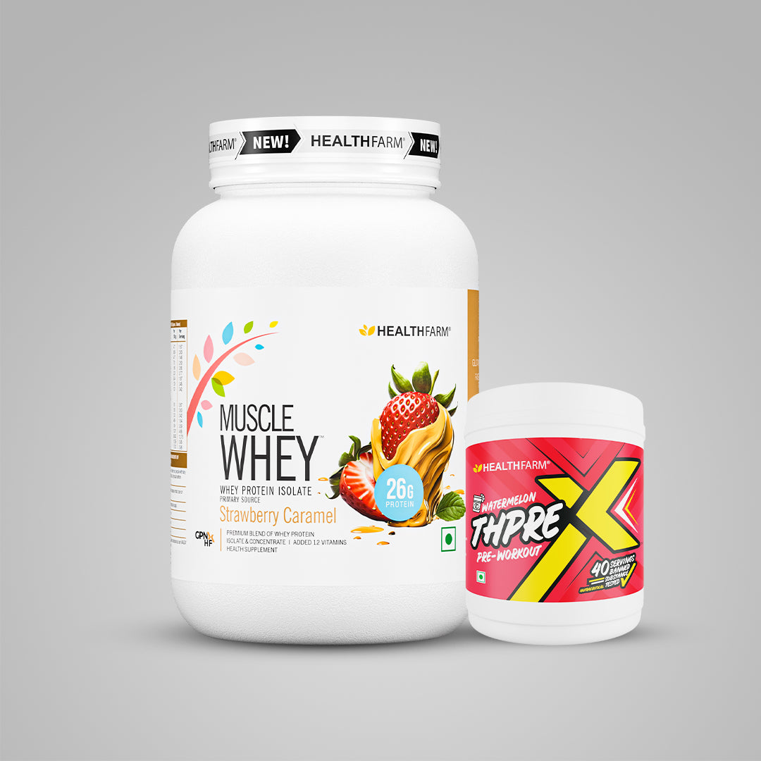 Healthfarm Muscle Whey (1Kg) + ThpreX Pre-workout (500g)