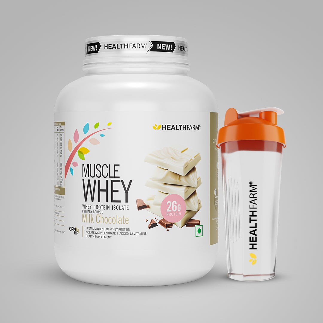 HealthFarm Muscle Whey Protein Isolate & Concentrate | Premium Blend of Whey Protein