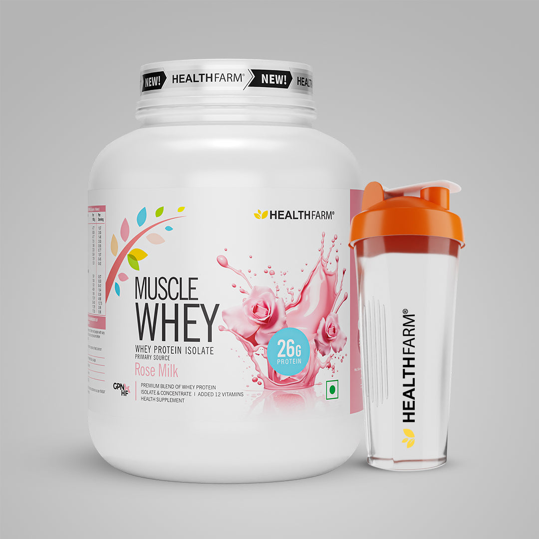HealthFarm Muscle Whey Protein Isolate & Concentrate | Premium Blend of Whey Protein