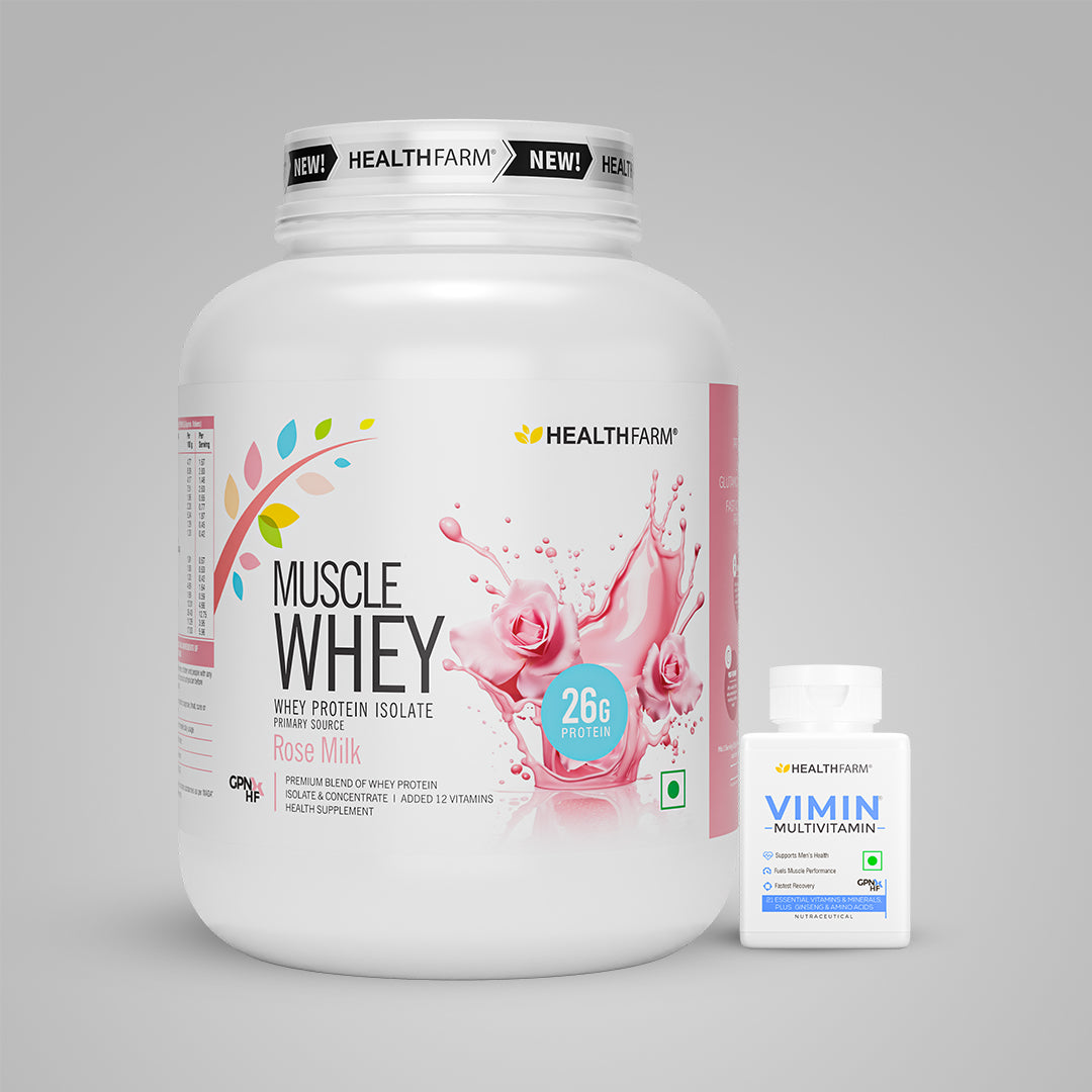 HealthFarm Muscle Whey Protein Isolate & Concentrate | Premium Blend of Whey Protein