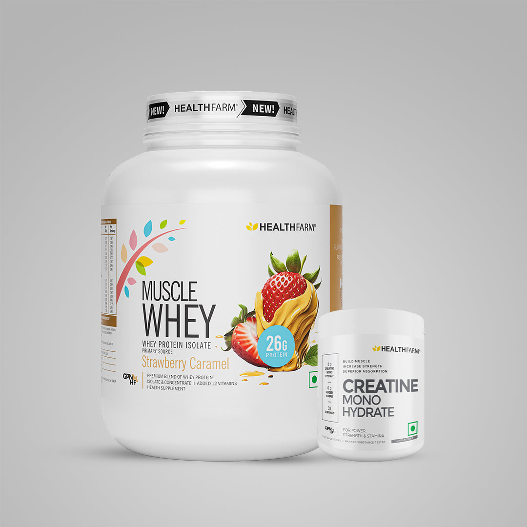 HealthFarm Muscle Whey Protein Isolate & Concentrate | Premium Blend of Whey Protein