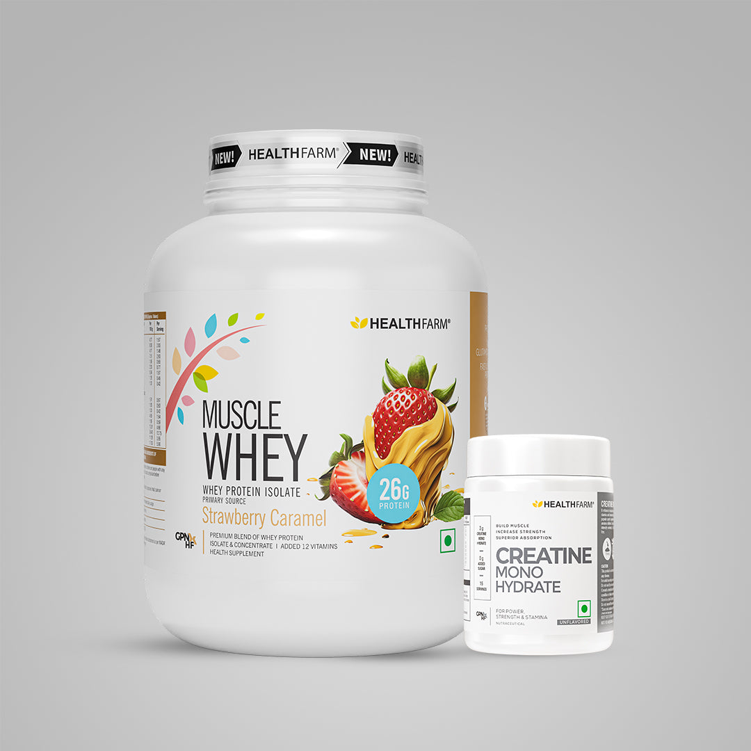 HealthFarm Muscle Whey Protein Isolate & Concentrate | Premium Blend of Whey Protein