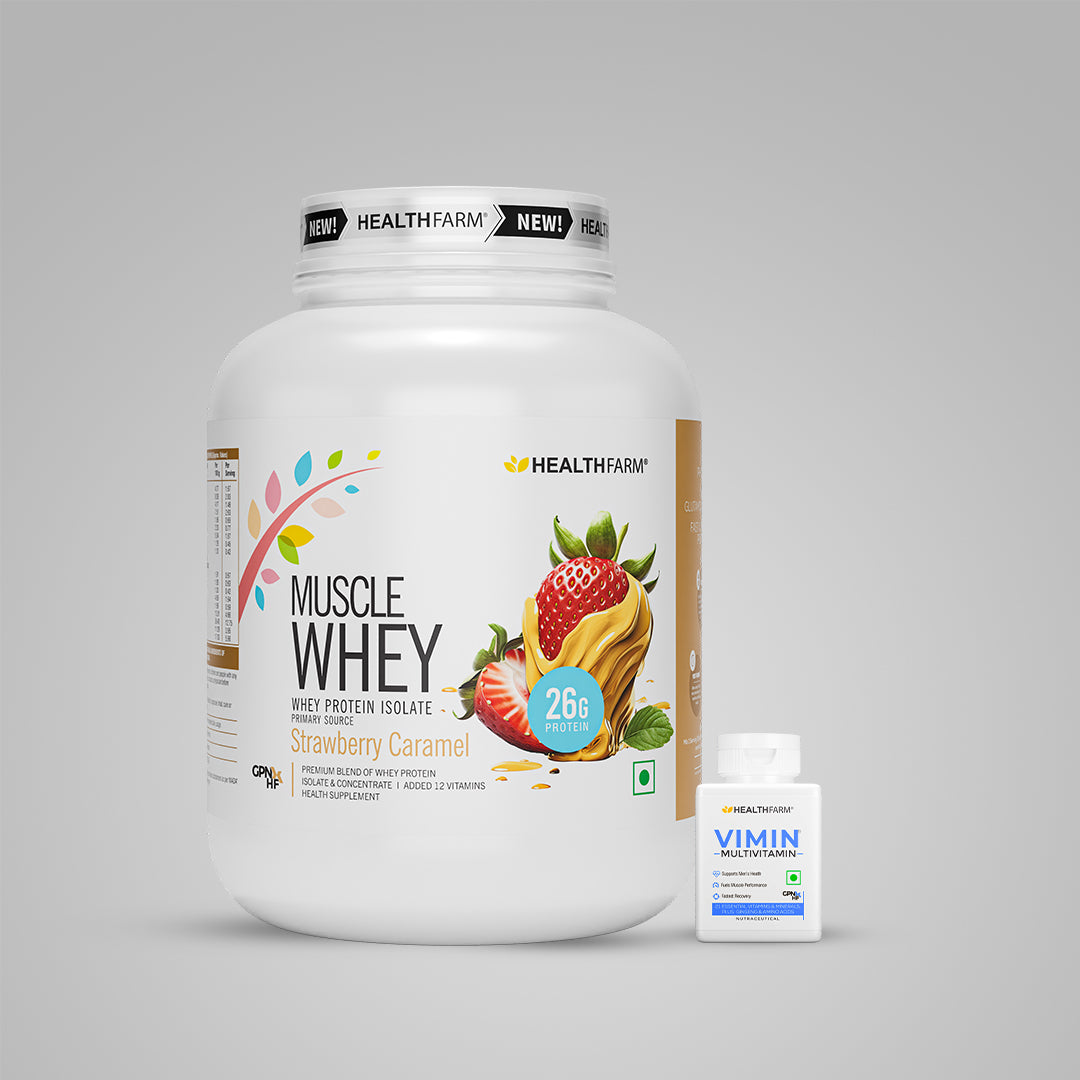 HealthFarm Muscle Whey Protein Isolate & Concentrate | Premium Blend of Whey Protein