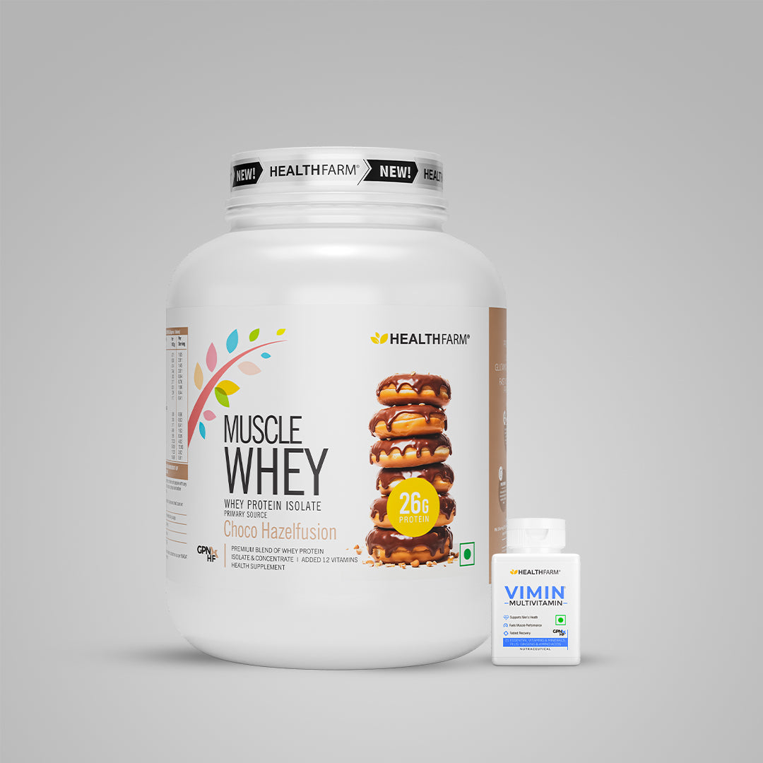 HealthFarm Muscle Whey Protein Isolate & Concentrate | Premium Blend of Whey Protein