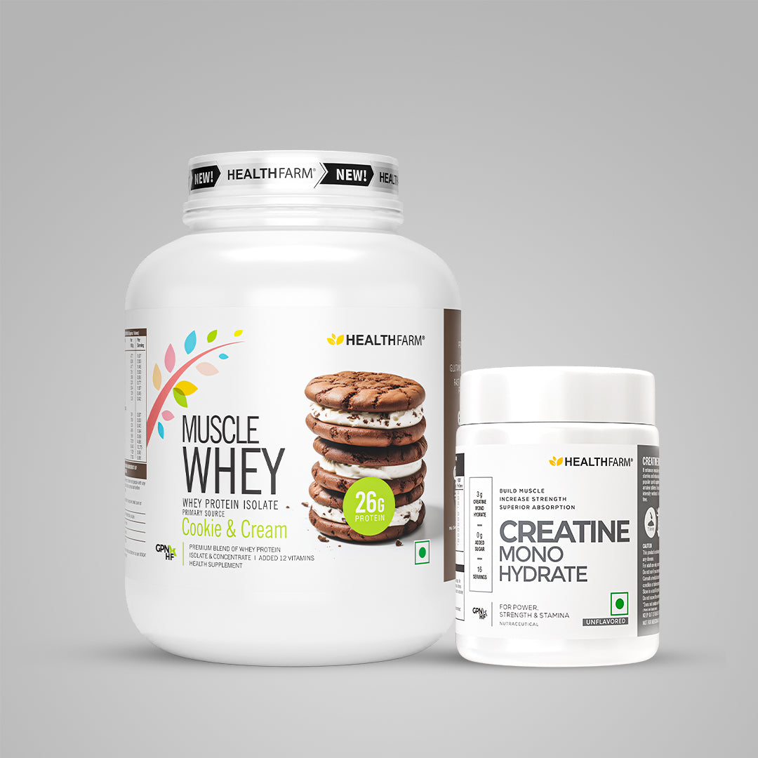 HealthFarm Muscle Whey Protein Isolate & Concentrate | Premium Blend of Whey Protein