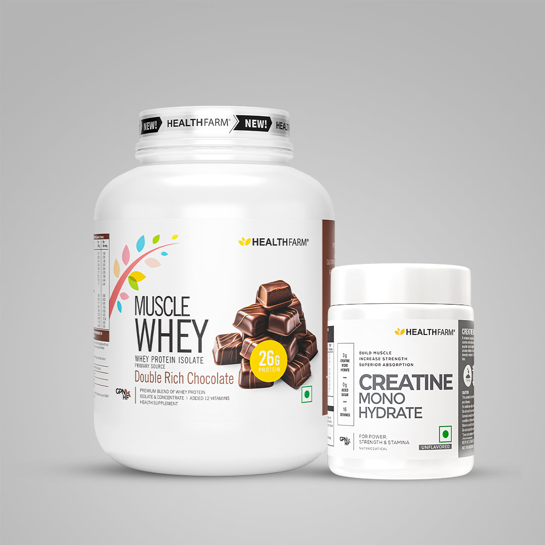 HealthFarm Muscle Whey Protein Isolate & Concentrate | Premium Blend of Whey Protein