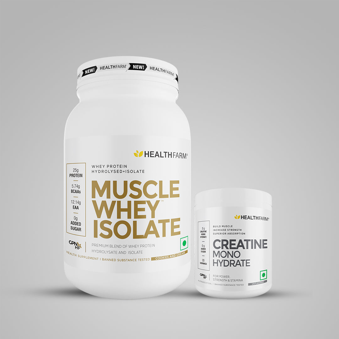 HealthFarm Muscle Whey Isolate | Premium Blend of Whey Protein Hydrolysate and Isolate