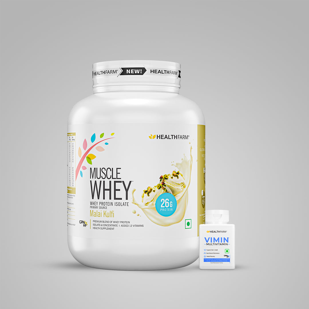 HealthFarm Muscle Whey Protein Isolate & Concentrate | Premium Blend of Whey Protein
