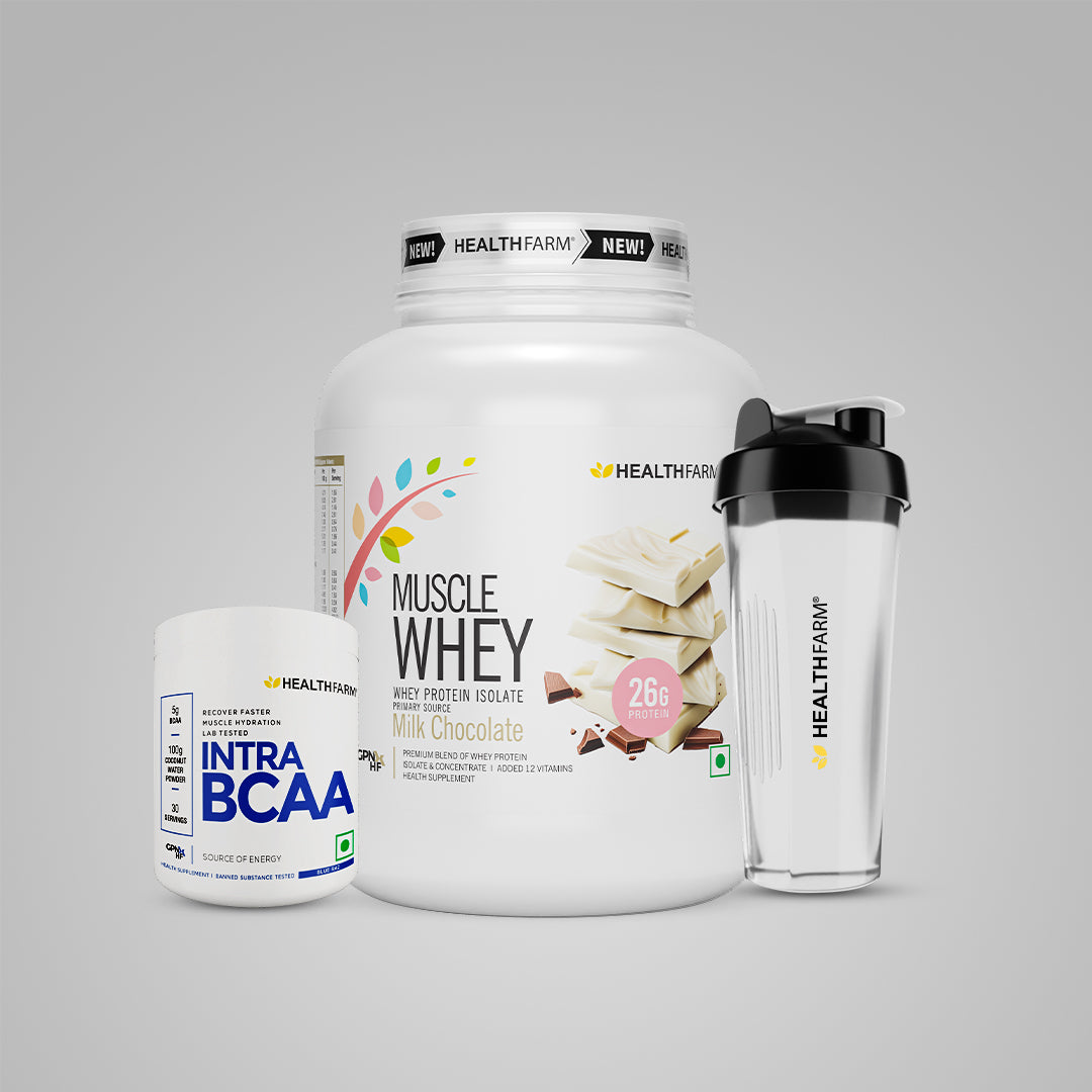 Healthfarm Muscle Whey (2Kg) + Intra BCAA + Free Shaker