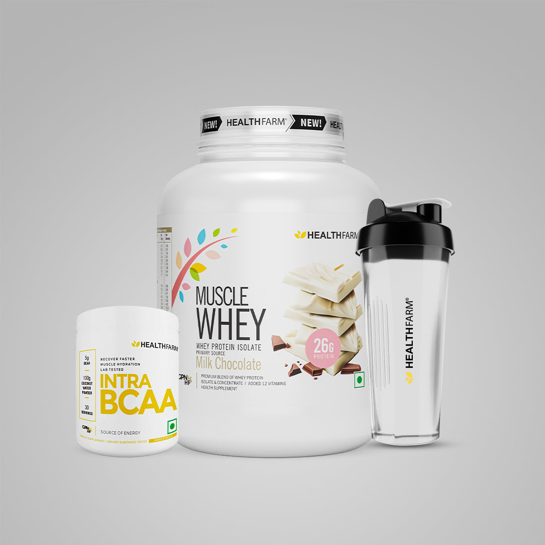 Healthfarm Muscle Whey (2Kg) + Intra BCAA + Free Shaker
