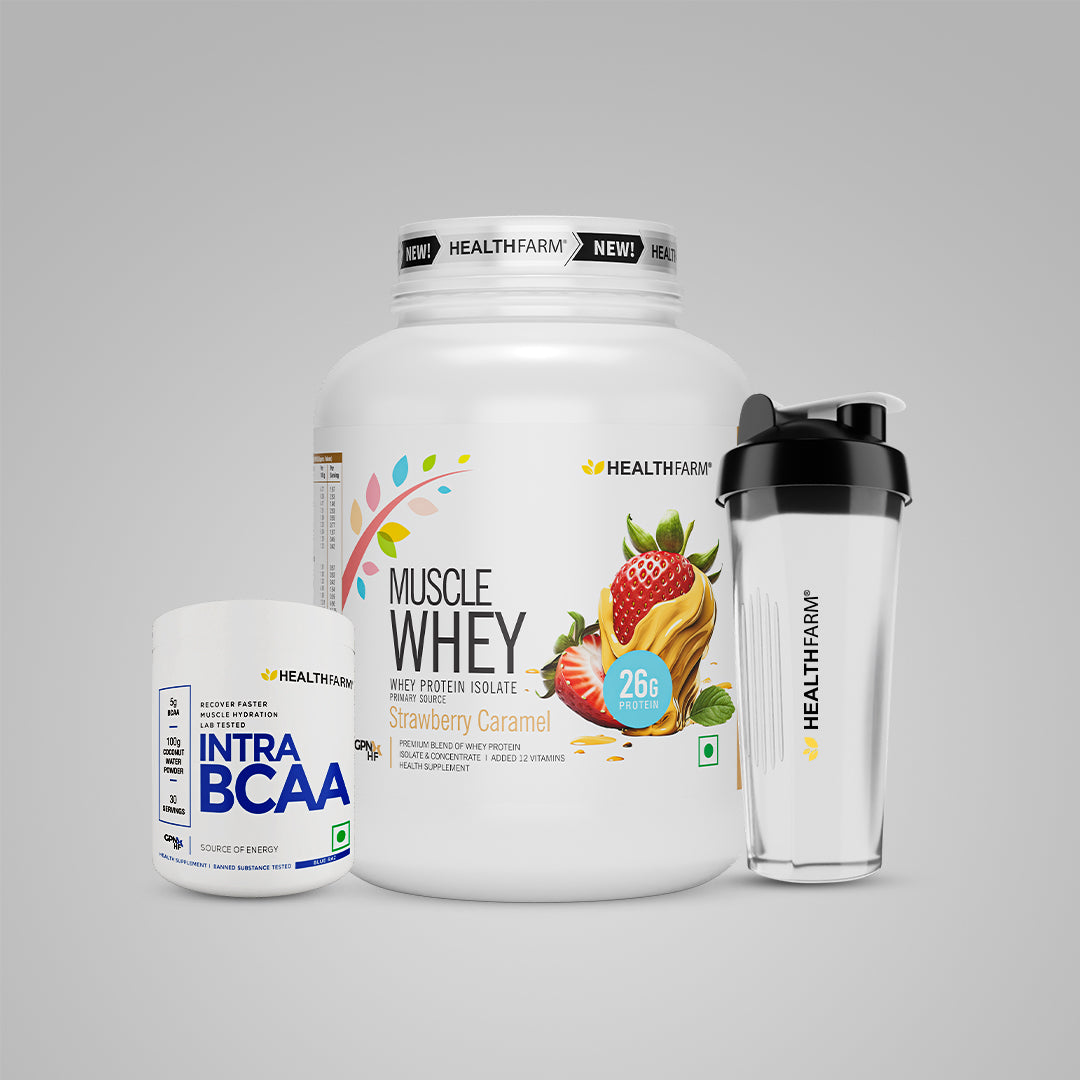 Healthfarm Muscle Whey (2Kg) + Intra BCAA + Free Shaker