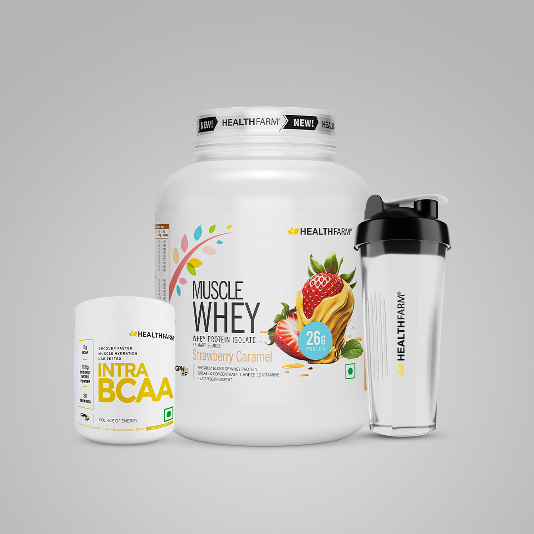 Healthfarm Muscle Whey (2Kg) + Intra BCAA + Free Shaker