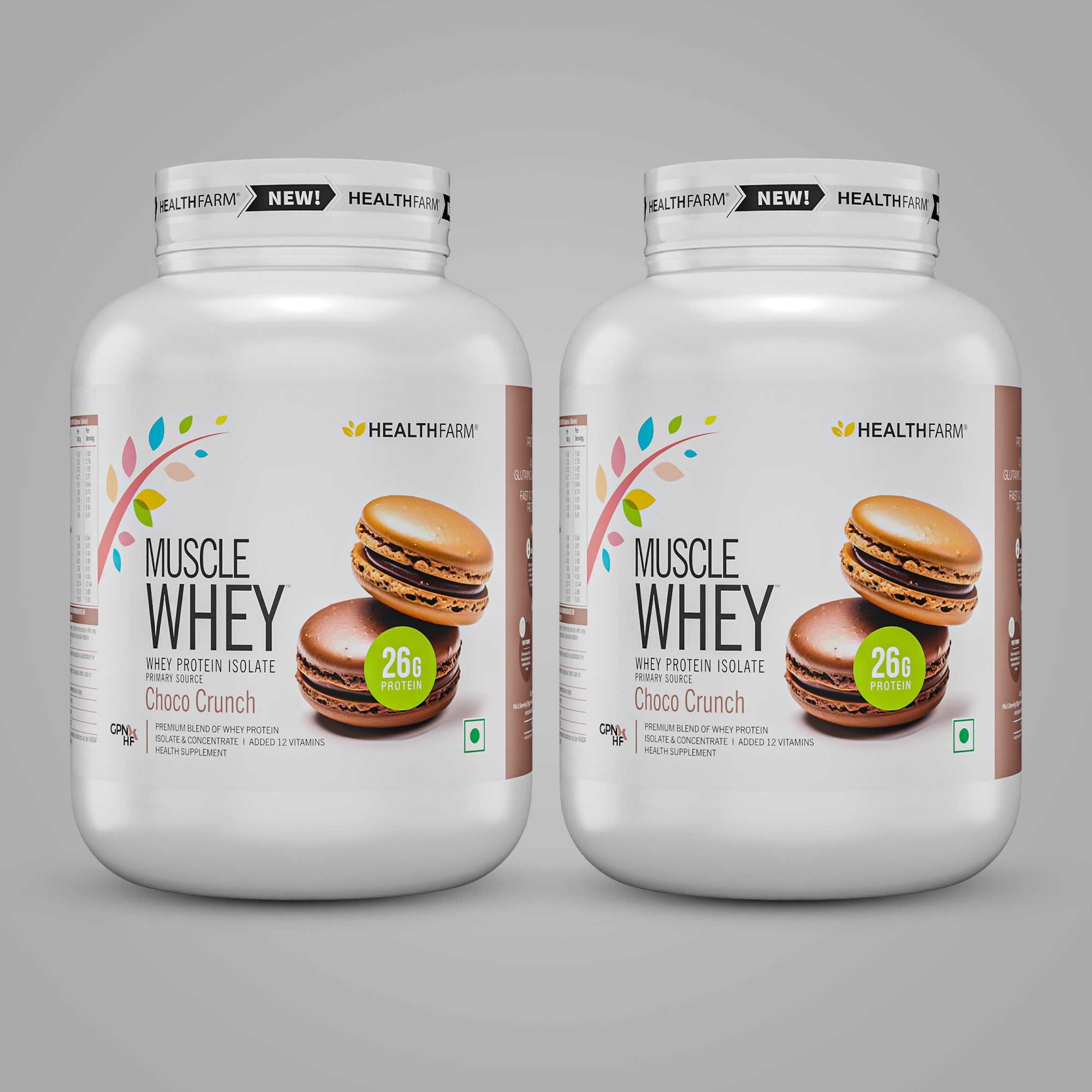 Healthfarm Muscle Whey Protein (1.8kg), BUY 1, GET 1 FREE