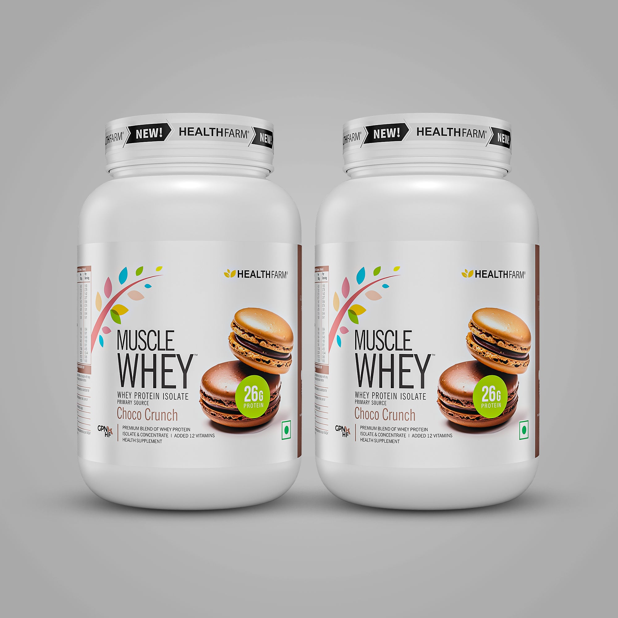 Healthfarm Muscle Whey Protein 1Kg, BUY 1 GET 1 Offer