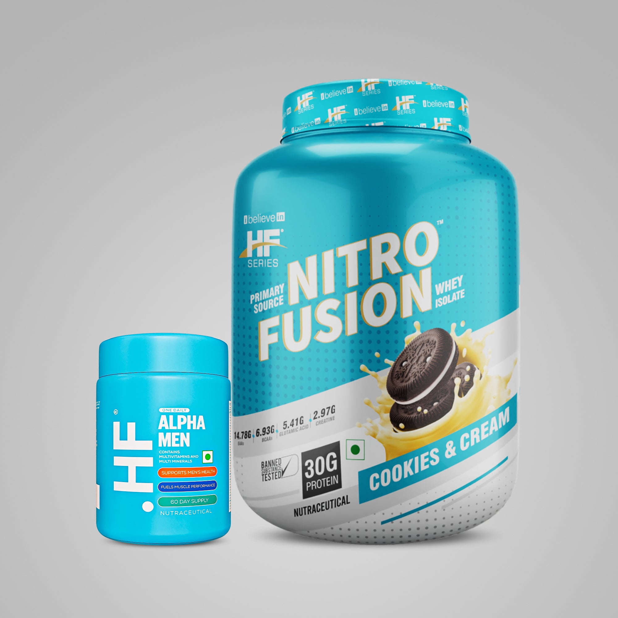 HealthFarm NITRO FUSION (2KG) + ALPHAMEN Combo Pack