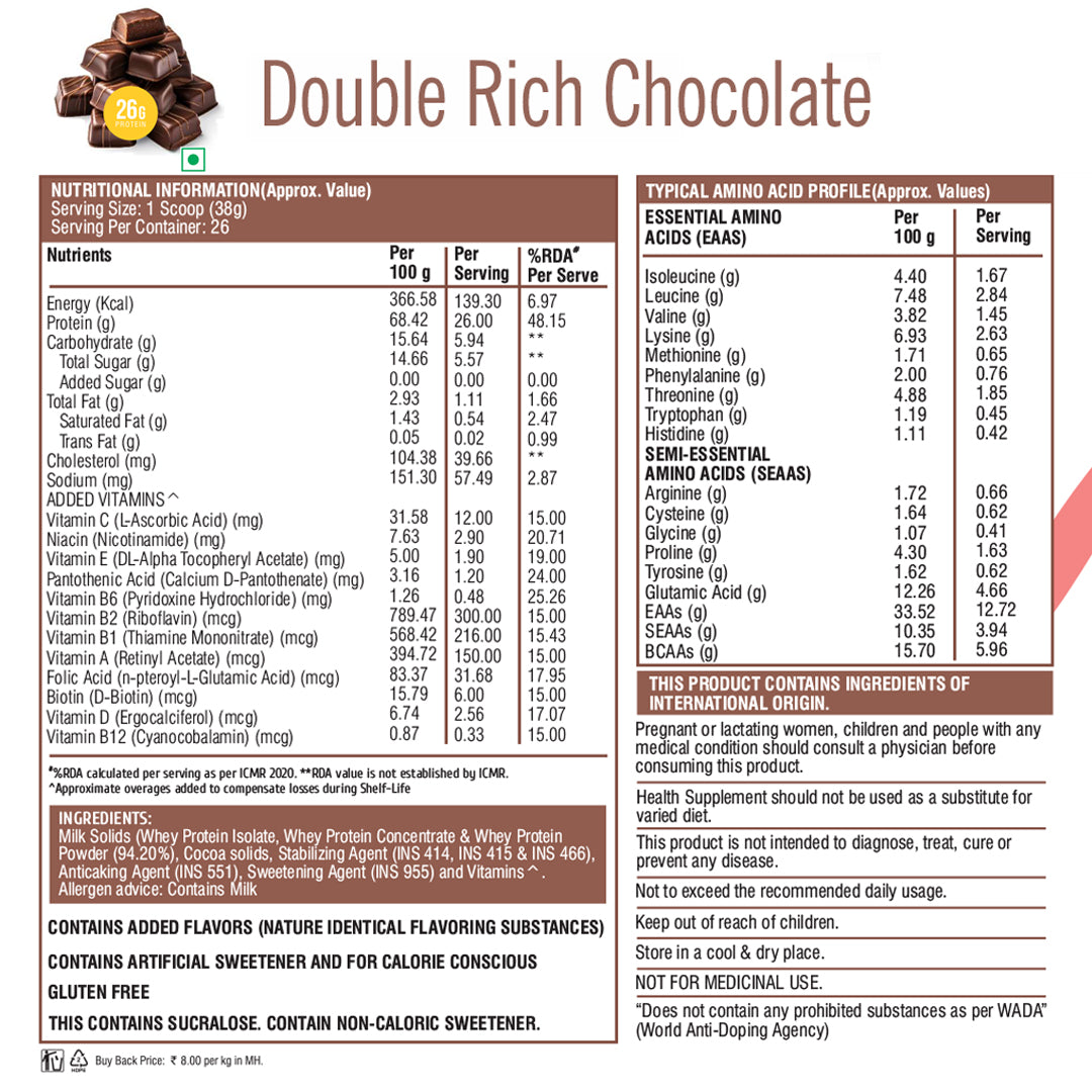 HealthFarm Muscle Whey Protein Isolate & Concentrate | Premium Blend of Whey Protein