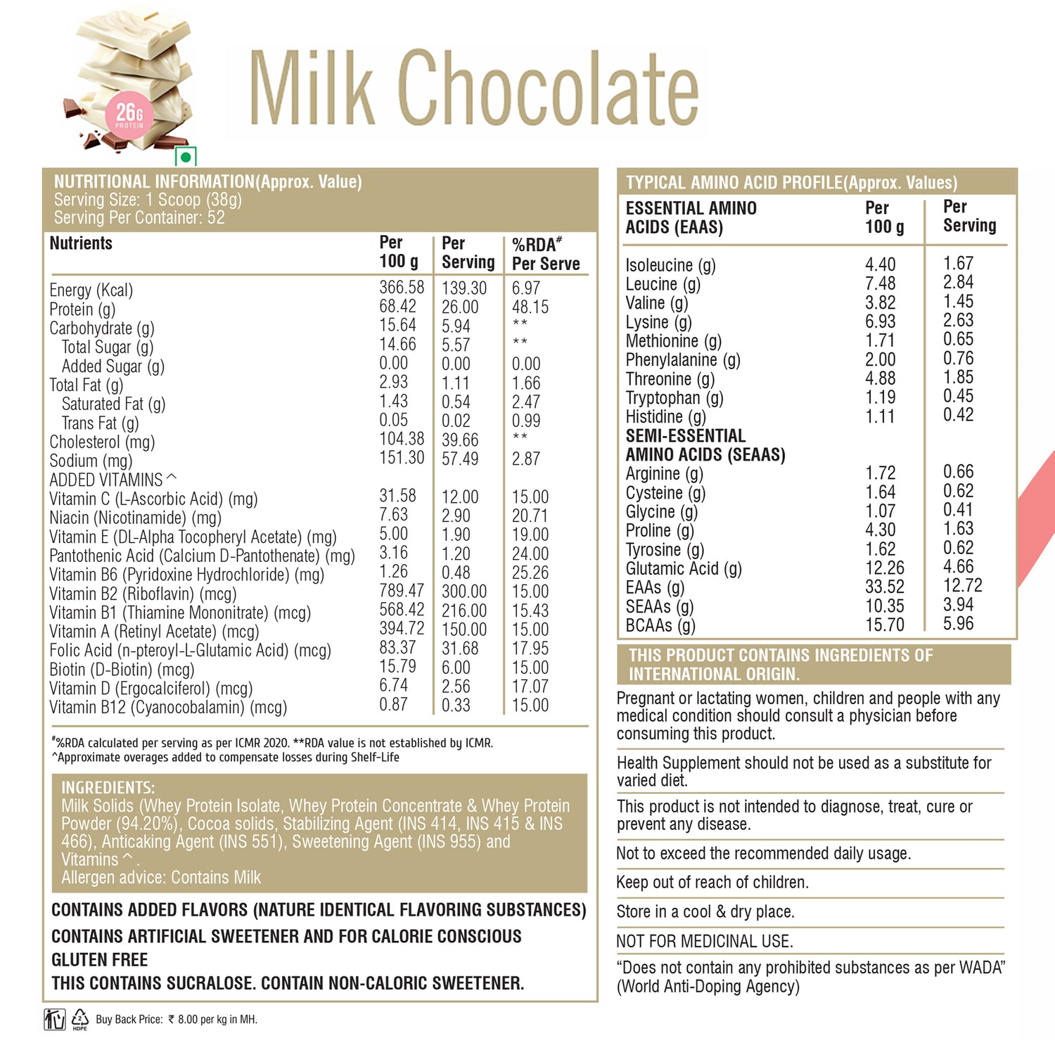 HealthFarm Muscle Whey Protein Isolate & Concentrate | Premium Blend of Whey Protein