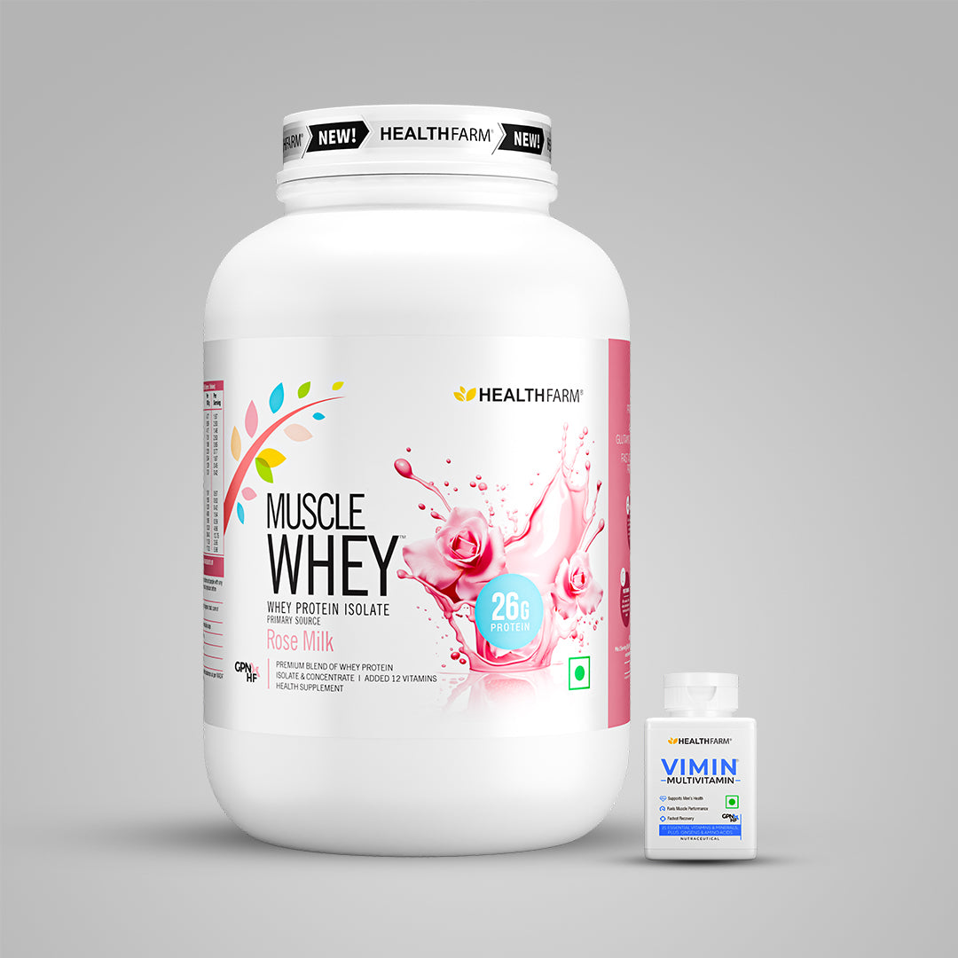 HealthFarm Muscle Whey Protein Isolate & Concentrate | Premium Blend of Whey Protein