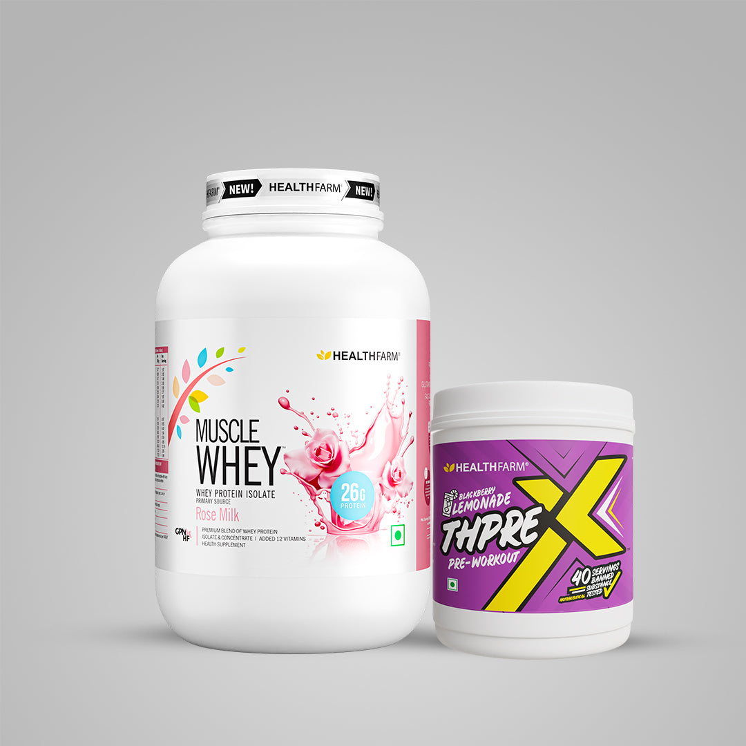 Healthfarm Muscle Whey (1Kg) + ThpreX Pre-workout (500g)