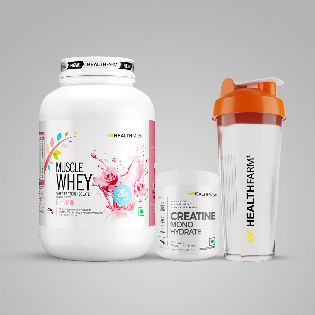 Healthfarm Muscle Whey (1Kg) + Creatine (50g) + Free Shaker