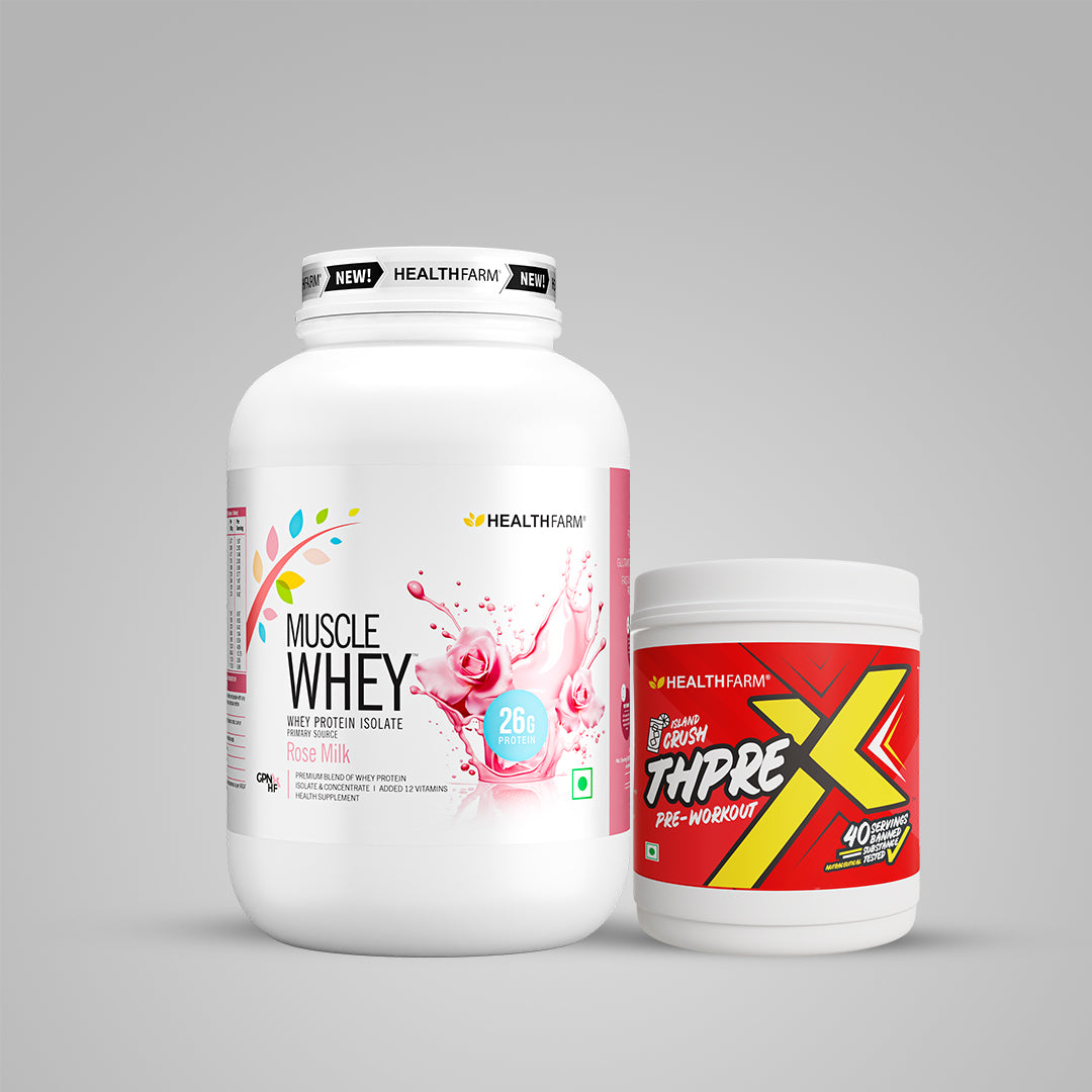Healthfarm Muscle Whey (1Kg) + ThpreX Pre-workout (500g)
