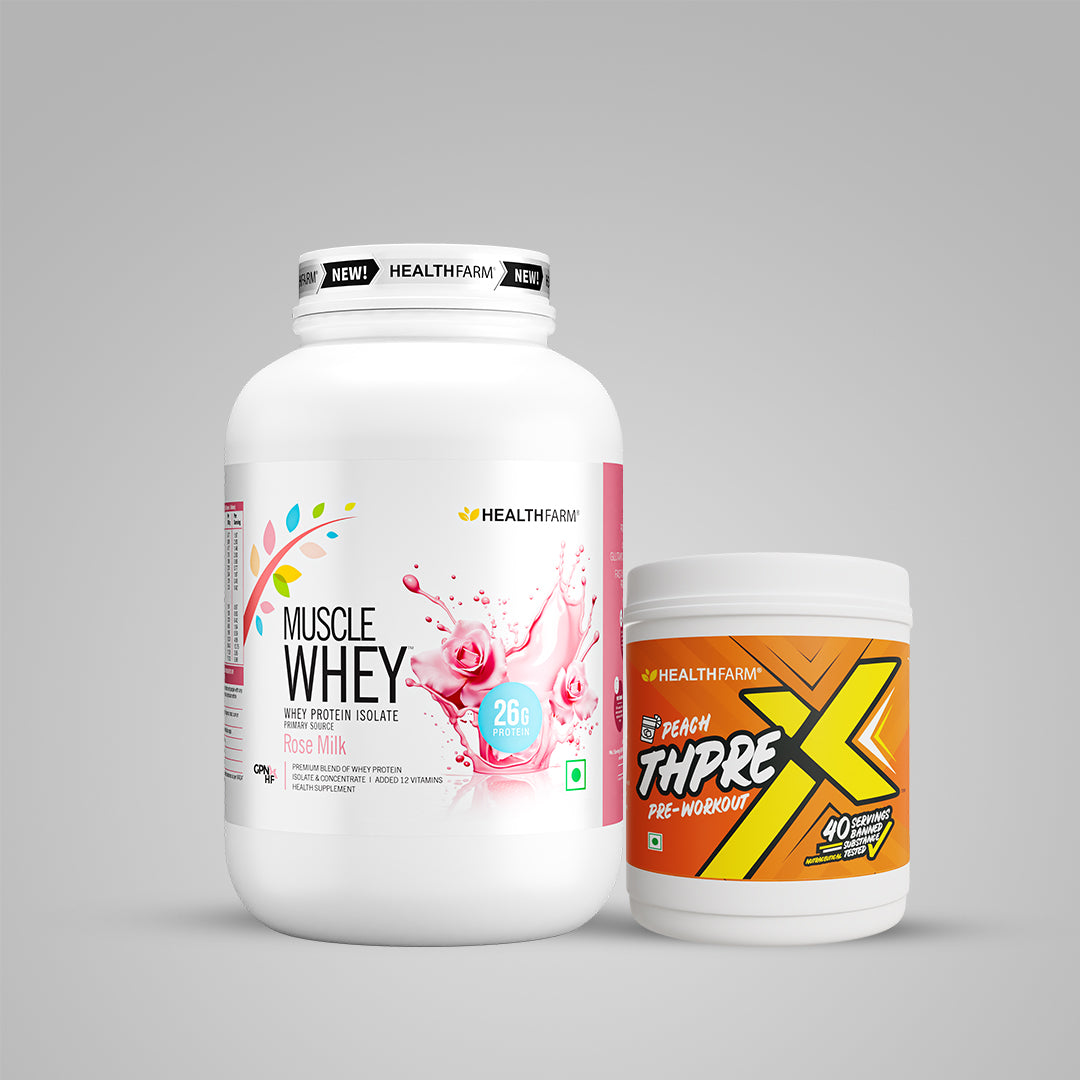 Healthfarm Muscle Whey (1Kg) + ThpreX Pre-workout (500g)
