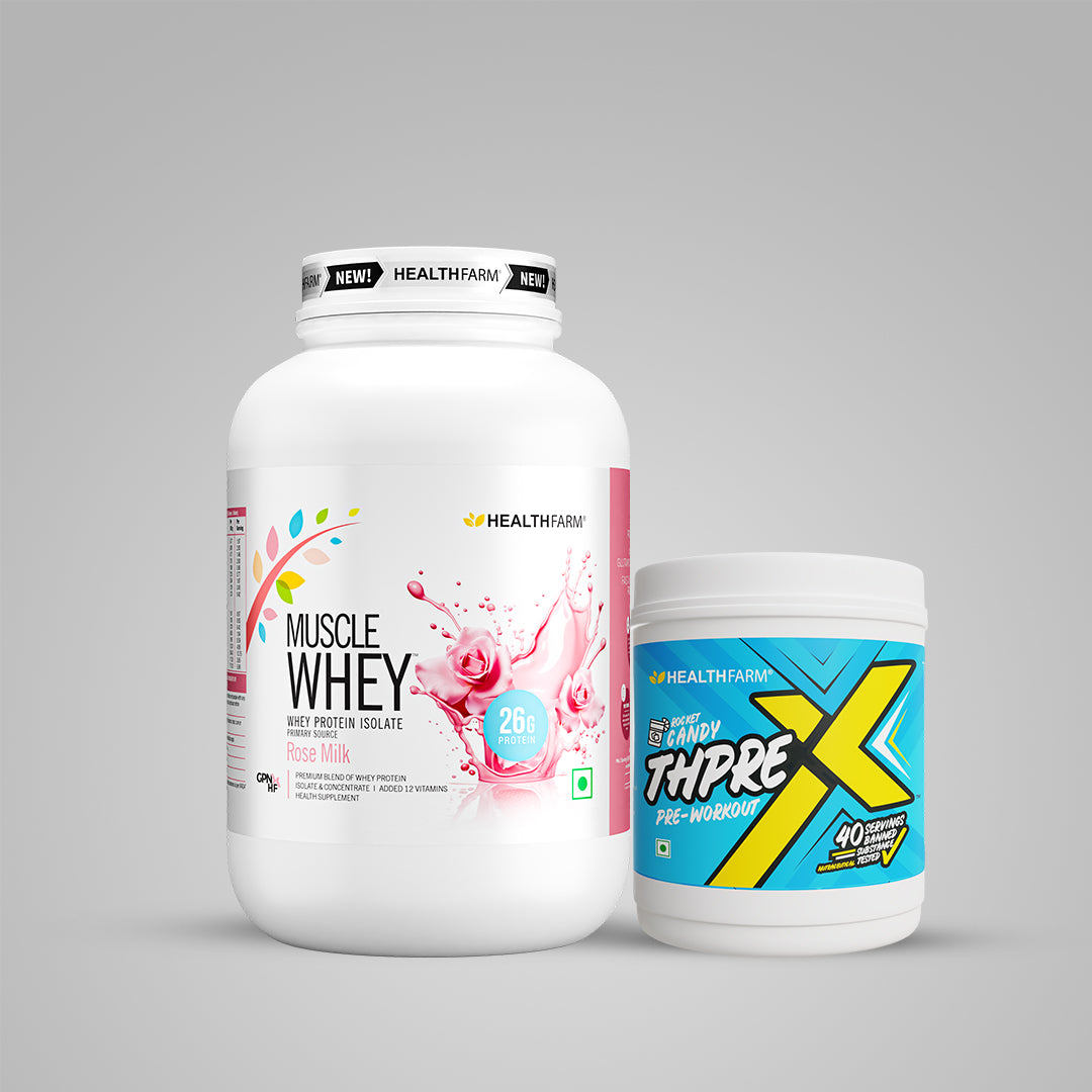 Healthfarm Muscle Whey (1Kg) + ThpreX Pre-workout (500g)