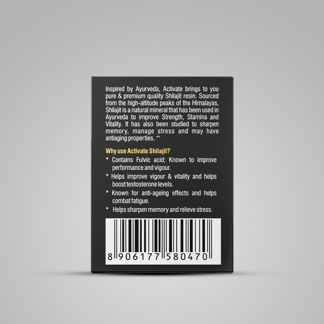 Activate Himalayan Shilajit Resin 10g | Boost Endurance, Stamina & Strength