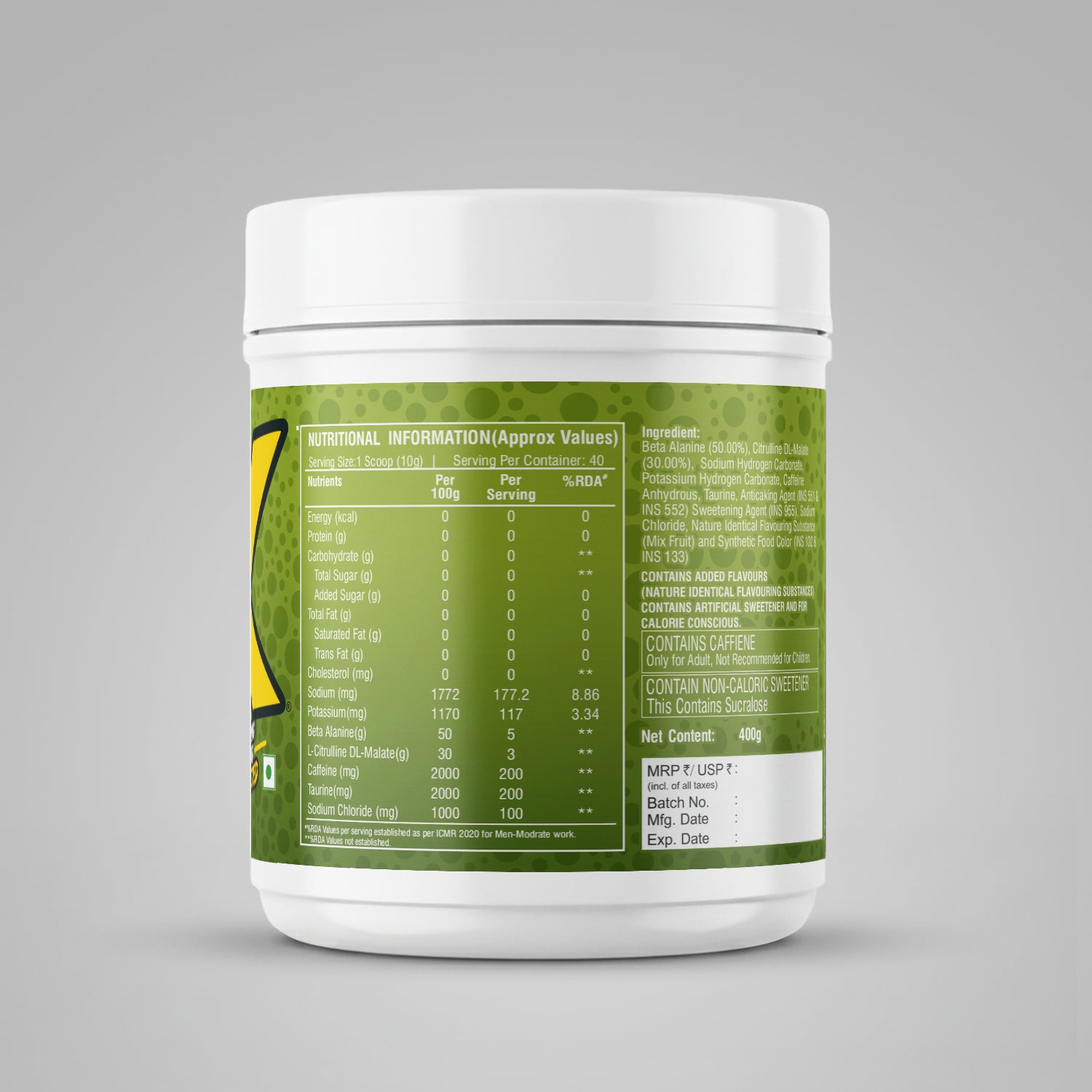 Healthfarm ThPreX Fizz Pre-Workout Supplement | 400g