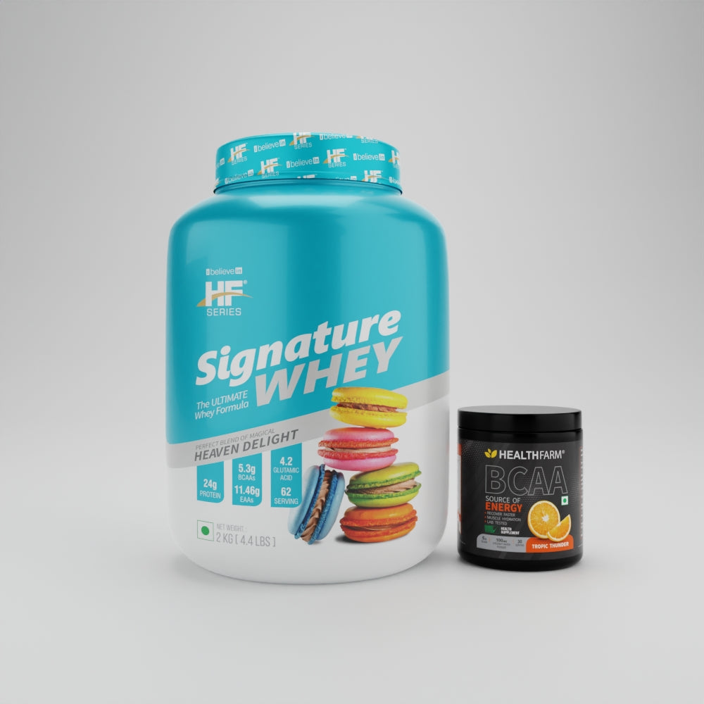 SIGNATURE WHEY (2KG) + BCAA Fitness combo - Healthfarm