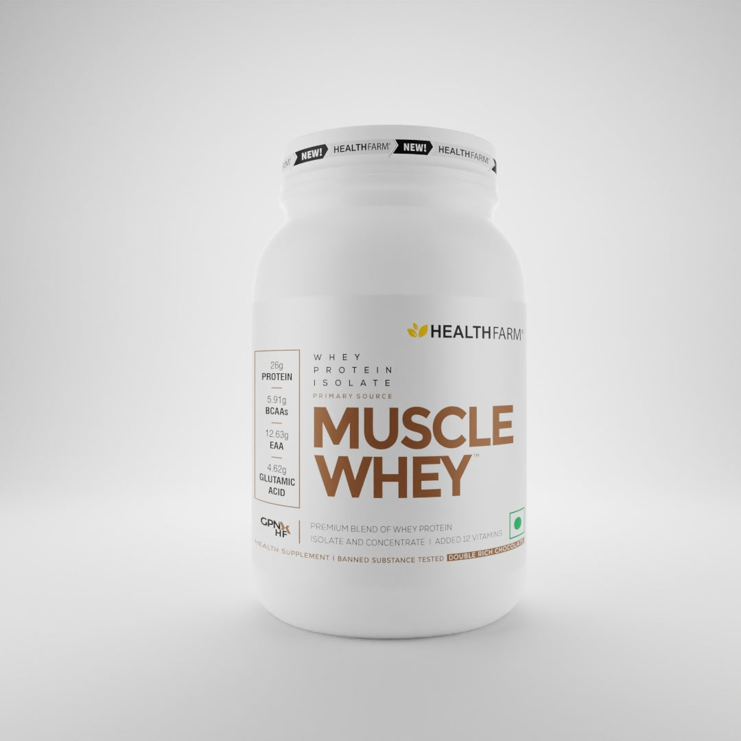 Healthfarm Muscle Whey (1Kg) + Creatine (100g) + ThPreX Pre-workout Bundle