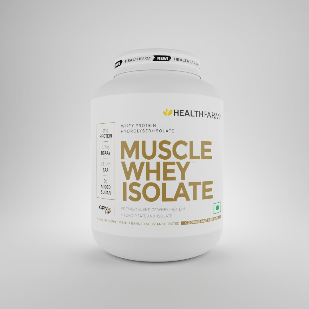 HealthFarm Muscle Whey Isolate | Premium Blend of Whey Protein Hydrolysate and Isolate
