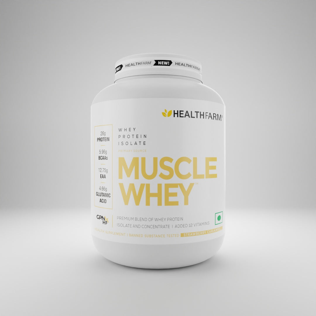 Healthfarm Muscle Whey Protein (2Kg), BUY 1 GET 2 Offer