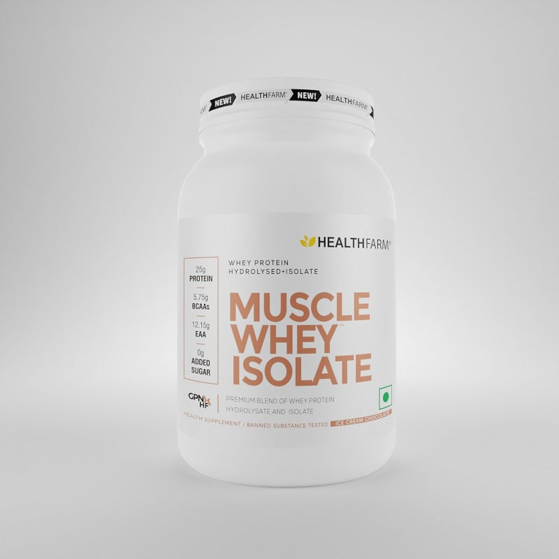 HealthFarm Muscle Whey Isolate | Premium Blend of Whey Protein Hydrolysate and Isolate