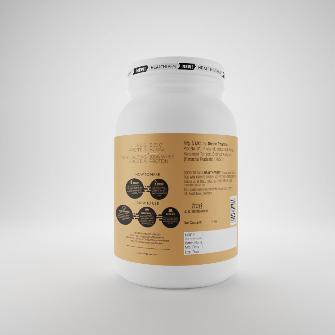 HealthFarm Muscle Whey Protein Isolate &amp; Concentrate | Premium Blend of Whey Protein