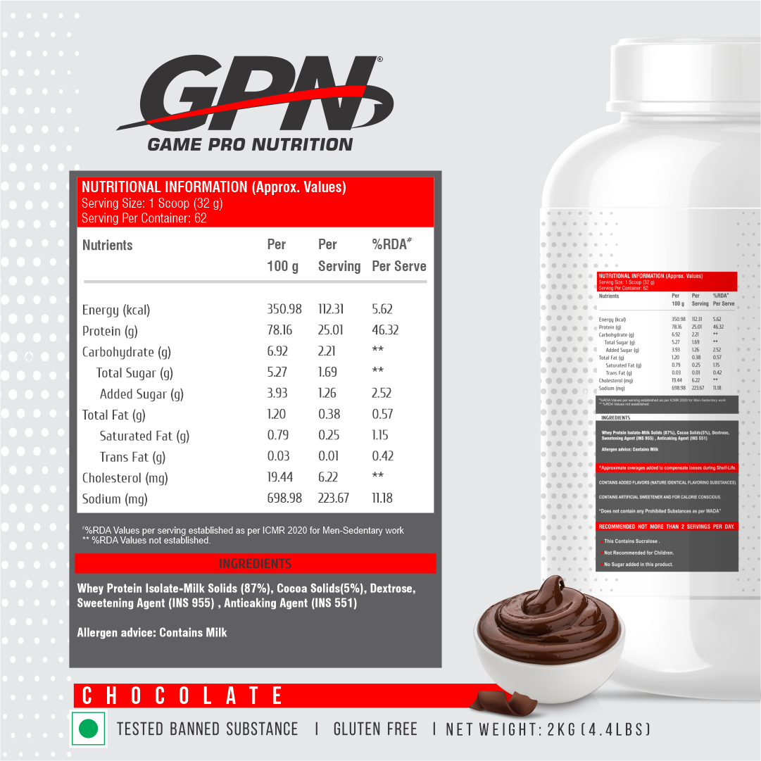 GPN 100% Whey Isolate Protein, 25g Protein (Gluten Free, Non-GMO)