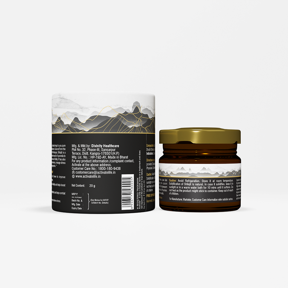 Activate Himalayan Shilajit Resin 20g – For Endurance, Stamina and Strength – Lab Tested